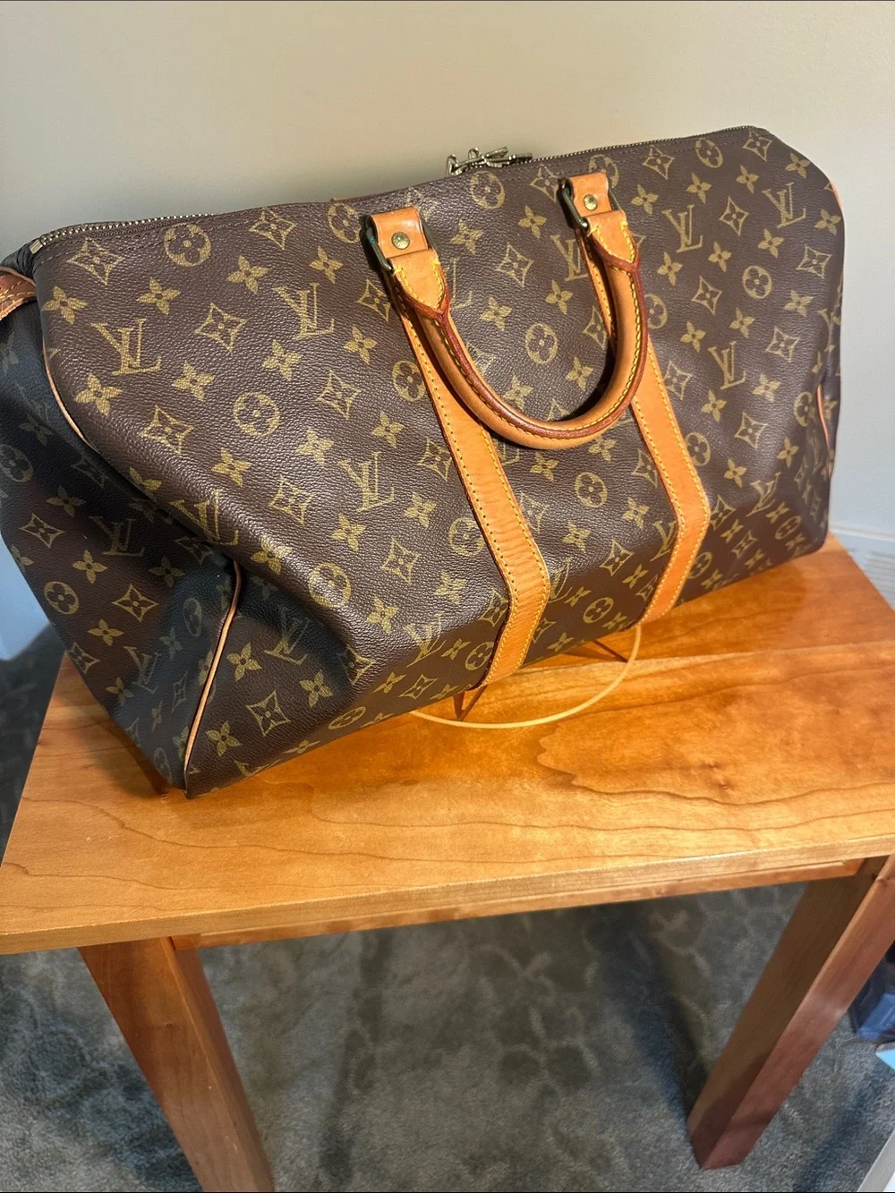 Authentic Louis Vuitton Monogram Keepall Bandouliere Duffle.